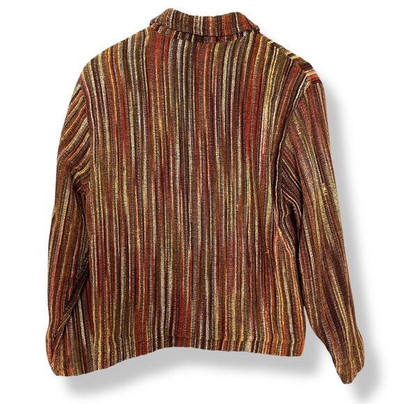 Vintage Tantrums Jacket Textured Stripe Button-Up Women Size Small Eclectic Boho - Picture 2 of 13
